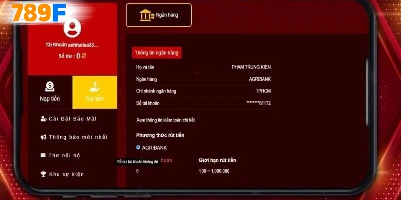 789F hỗ trợ nhiều hình thức rút tiền tiện lợi như chuyển khoản ngân hàng hay đổi thẻ cào